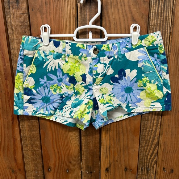 Mossimo women’s size 11 blue green floral shorts - Picture 3 of 6